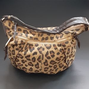 Tignanello cheetah print shoulder hobo purse